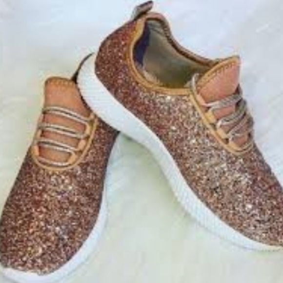SOLD!!! Rose Gold Glitter Bomb Tennis Shoes - Picture 7 of 8